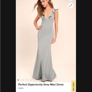 Lulu’s Perfect Opportunity Grey Maxi Dress